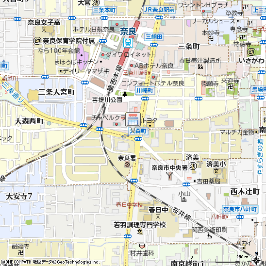 株式会社ナサホーム　みずらぼ事業部　奈良大森町店付近の地図